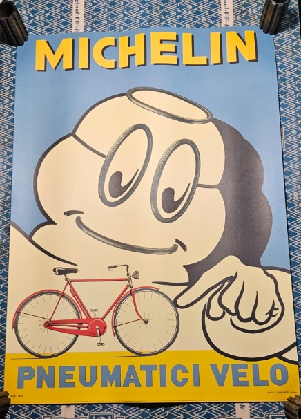 NOS old Michelin lithographic advertising poster