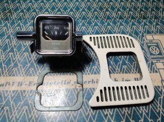 vdo-6v-fuel-gauge-grill-113919031a-front-beetle-62-67 vdo-fuel-gauge-113-919-031a-back-mechanical-cable-nut chrome-grill-bezel-113919031a-detail-vdo